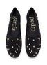 Detail View - Click To Enlarge - PEDRO GARCIA  - Ariane Crystal Studs Suede Ballerina Flats