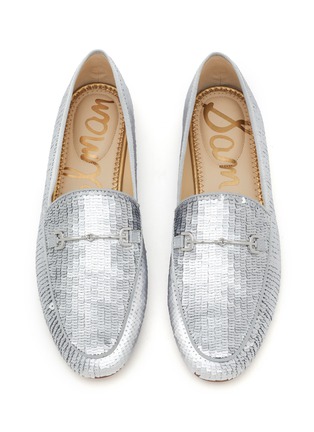 Detail View - Click To Enlarge - SAM EDELMAN - Loraineglamr Horsebit Sequins Loafers