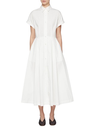 Main View - Click To Enlarge - THE LOOM - Roll Up Sleeve Midi Cotton Shirt Dress