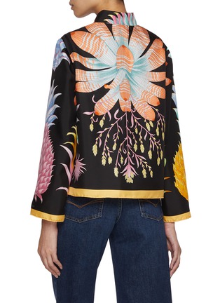 Back View - Click To Enlarge - LILYEVE - Pineapple Print Silk Jacket