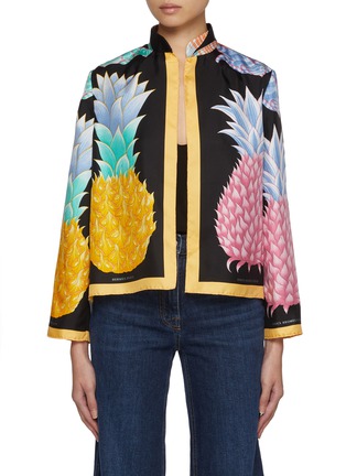 Main View - Click To Enlarge - LILYEVE - Pineapple Print Silk Jacket