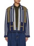 Main View - Click To Enlarge - LILYEVE - Patch Stripe Blanket Cashmere Wool Jacket