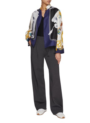 Figure View - Click To Enlarge - LILYEVE - Kelly Bag Print Silk Jacket