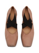 UMA WANG | Crisscross Elastic Band Leather Ballerina Flats