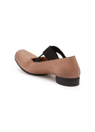  - UMA WANG - Crisscross Elastic Band Leather Ballerina Flats