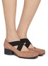 Figure View - Click To Enlarge - UMA WANG - 45 Crisscross Elastic Band Leather Pumps