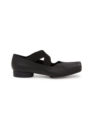 Main View - Click To Enlarge - UMA WANG - Crisscross Elastic Band Leather Ballerina Flats