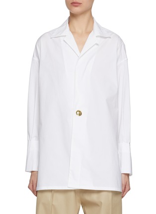 Main View - Click To Enlarge - DARKPARK - Jodie Camp Collar Cotton Long Tunic Shirt