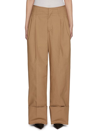 Main View - Click To Enlarge - DARKPARK - Diana Tailored Cuff Hem Cotton Wide Leg Pants