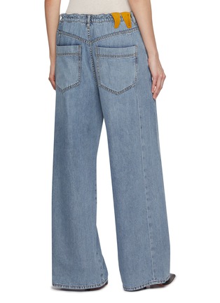 Back View - Click To Enlarge - DARKPARK - Iris Asia Fit Paper Bag Tencel Wide Leg Jeans