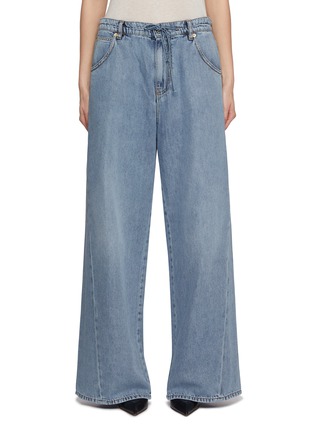 Main View - Click To Enlarge - DARKPARK - Iris Asia Fit Paper Bag Tencel Wide Leg Jeans