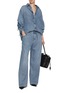 Figure View - Click To Enlarge - DARKPARK - Iris Asia Fit Paper Bag Tencel Wide Leg Jeans