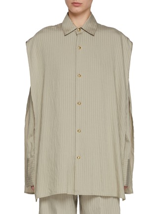 Main View - Click To Enlarge - DARKPARK - Blanca Striped Cape Shirt