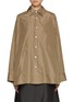 Main View - Click To Enlarge - UMBER POSTPAST - Oversized Chequered Silk Taffeta Shirt