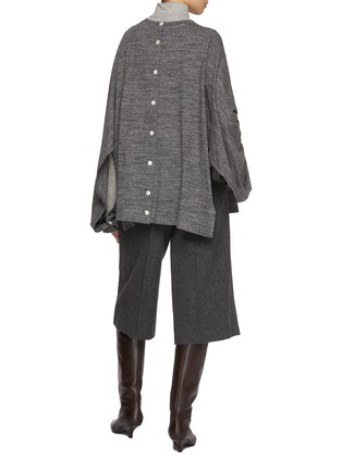 Figure View - Click To Enlarge - UMBER POSTPAST - Turtleneck Top Cotton Jersey Cardigan