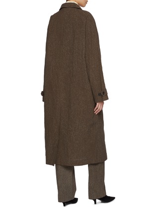 Back View - Click To Enlarge - UMBER POSTPAST - Salt Dyed Cotton Long Coat