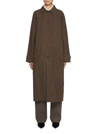 Main View - Click To Enlarge - UMBER POSTPAST - Salt Dyed Cotton Long Coat