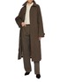 Figure View - Click To Enlarge - UMBER POSTPAST - Salt Dyed Cotton Long Coat