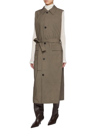 Detail View - Click To Enlarge - UMBER POSTPAST - Natural Dyed Layered Trench Coat