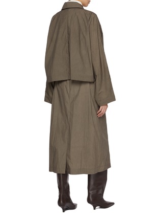 Back View - Click To Enlarge - UMBER POSTPAST - Natural Dyed Layered Trench Coat