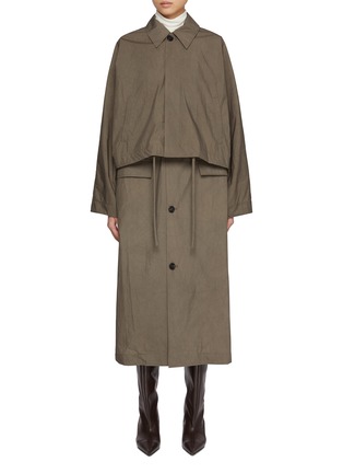 Main View - Click To Enlarge - UMBER POSTPAST - Natural Dyed Layered Trench Coat