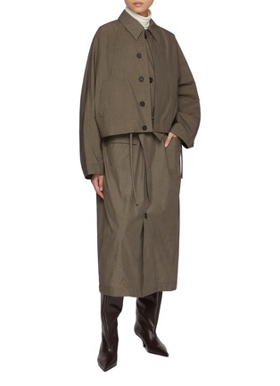 Figure View - Click To Enlarge - UMBER POSTPAST - Natural Dyed Layered Trench Coat