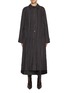 Main View - Click To Enlarge - UMBER POSTPAST - Natural Dyed Striped Silk Long Coat