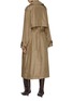 Back View - Click To Enlarge - UMBER POSTPAST - Chequered Silk Taffeta Trench Coat