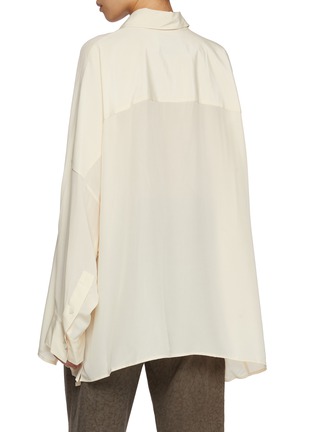 Back View - Click To Enlarge - UMBER POSTPAST - Oversized Silk Shirt