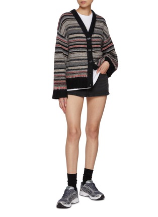 Figure View - Click To Enlarge - GANNI - Striped Boxy Knit Cardigan