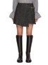 Main View - Click To Enlarge - GANNI - Fluffy Dark Wash Denim Wrap Mini Skirt