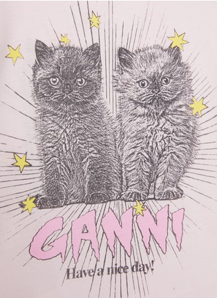  - GANNI - Basic Jersey Kittens Relaxed Cotton T-shirt