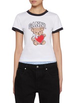 セール GANNI ガニー Basic Teddy Long Sleeve T-Shirt Phantom Black Basic Cotton Teddy Long Sleeve T-shirt | GANNI