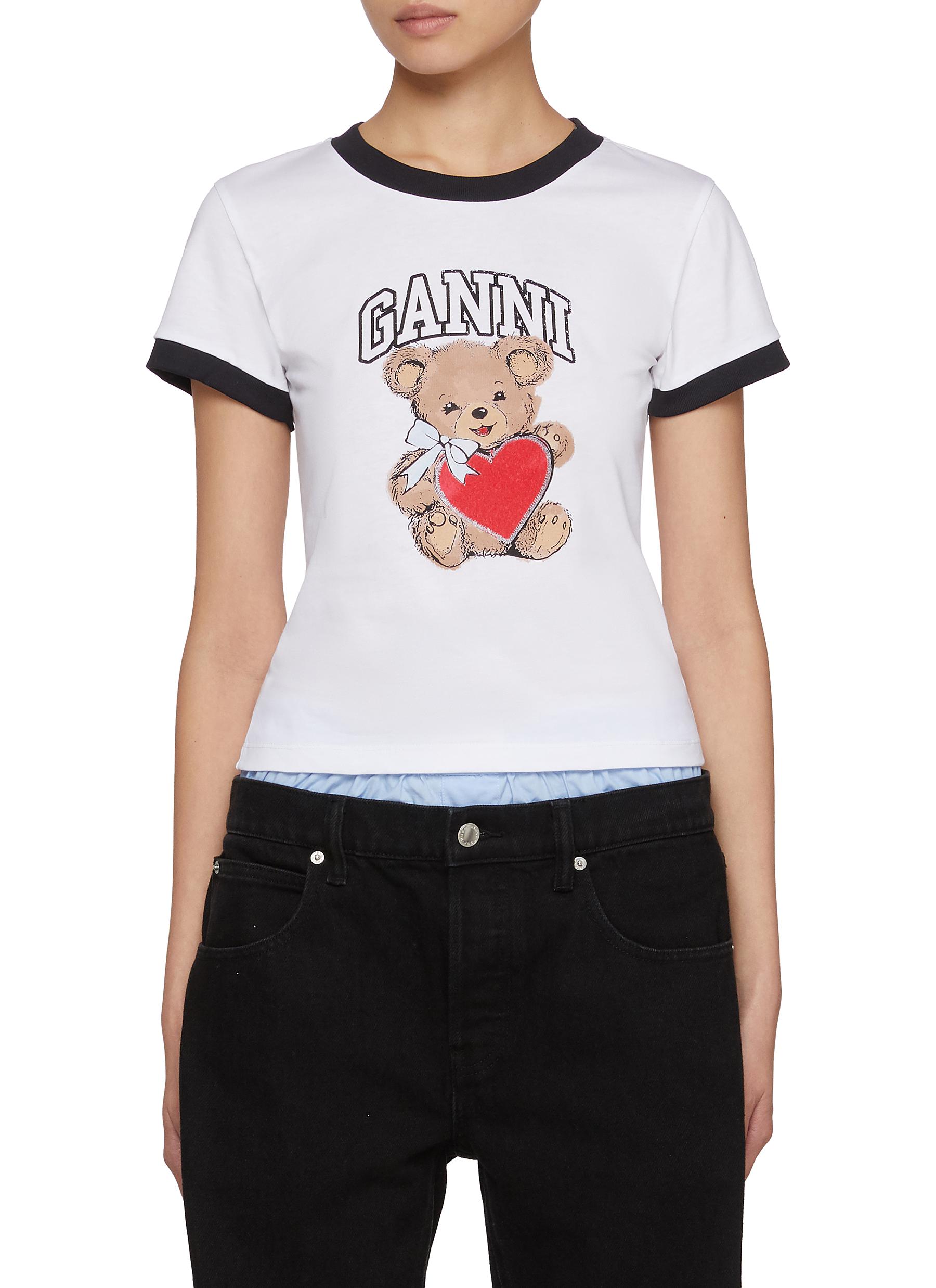 ★Ganni★ Basic Jersey Teddy Relaxed Fit Short Sleeve T-Shir MUSINSA | GANNI Basic Jersey Teddy Relaxed Fit Short Sleeve
