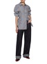 Figure View - Click To Enlarge - GANNI - Striped Oversizeed Tie String Cotton Shirt