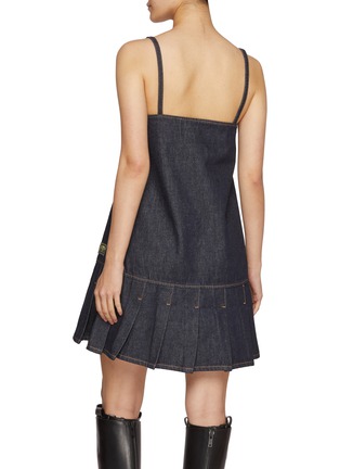 Back View - Click To Enlarge - GANNI - Rinse Dark Wash Denim Strap Mini Dress