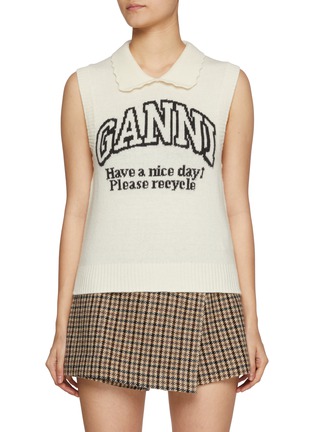 Main View - Click To Enlarge - GANNI - Graphic Collared Vest