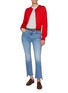 Figure View - Click To Enlarge - MOTHER - The Insider Crop Step Fray Light Wash Jeans