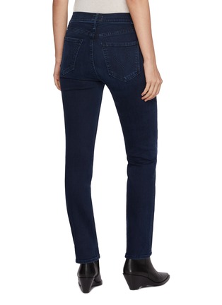 Back View - Click To Enlarge - MOTHER - The Mid Rise Dazzler Ankle Length Dark Wash Jeans