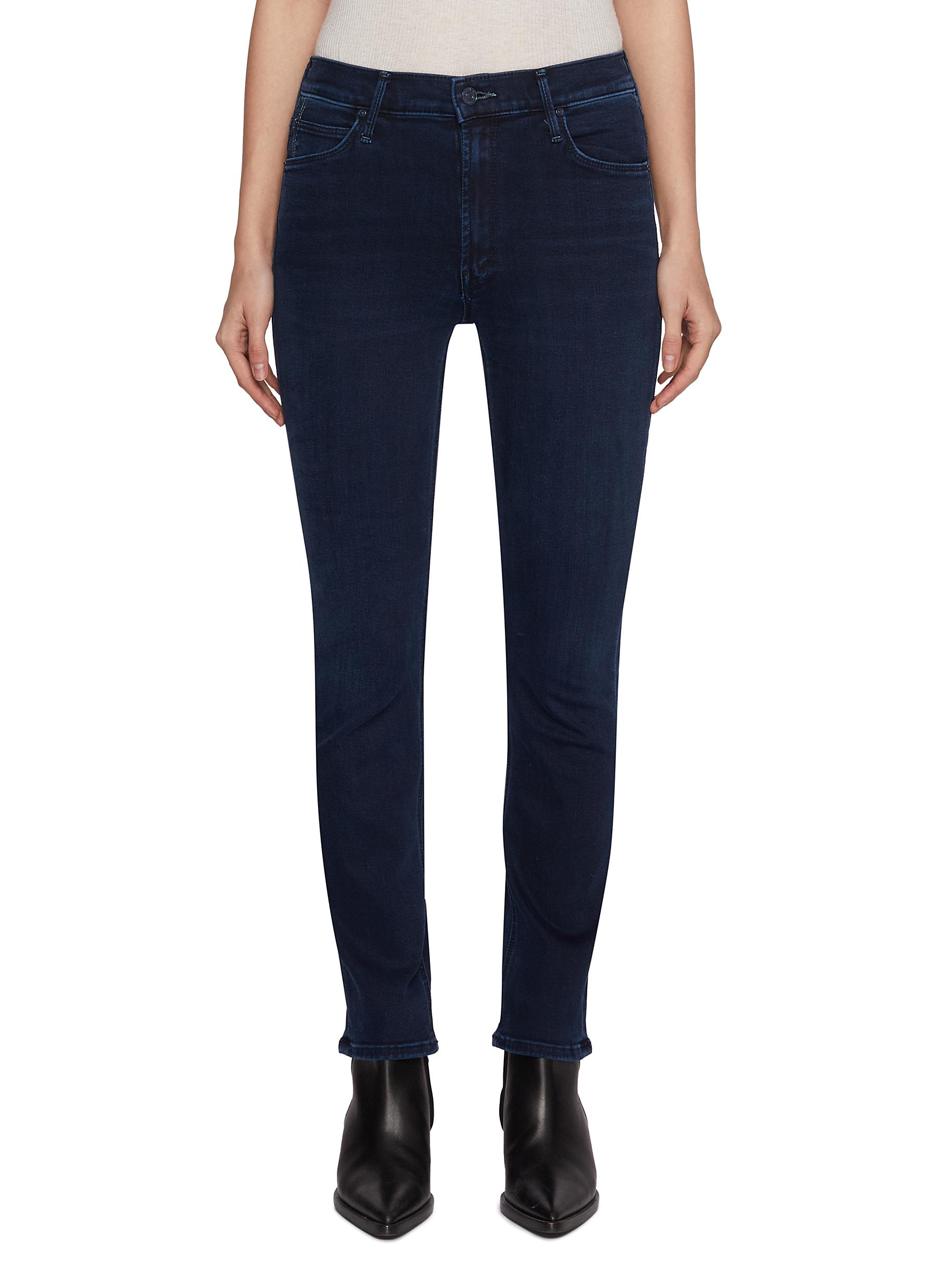MOTHER | The Mid Rise Dazzler Ankle Length Dark Wash Jeans