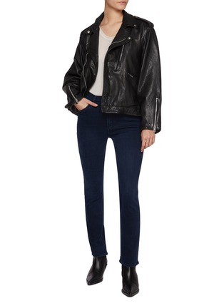 Figure View - Click To Enlarge - MOTHER - The Mid Rise Dazzler Ankle Length Dark Wash Jeans