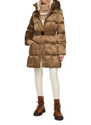 Figure View - Click To Enlarge - BOGNER - Nicci Belted Satin Puffer Coat