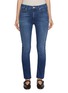 Main View - Click To Enlarge - MOTHER - The Mid Rise Dazzler Frayed Ankle Length Dark Wash Jeans