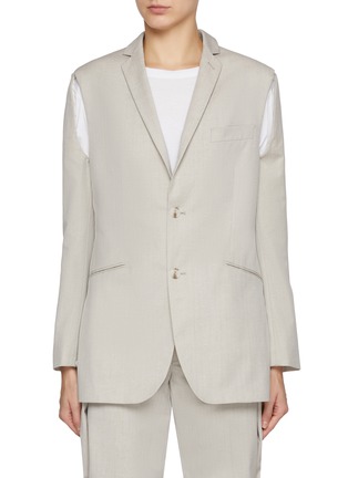 Main View - Click To Enlarge - BETTTER - Bibi Cut-Out Single Breasted Blazer