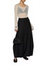 Figure View - Click To Enlarge - RUOHAN - Seamed Virgin Wool Blend Maxi Skirt