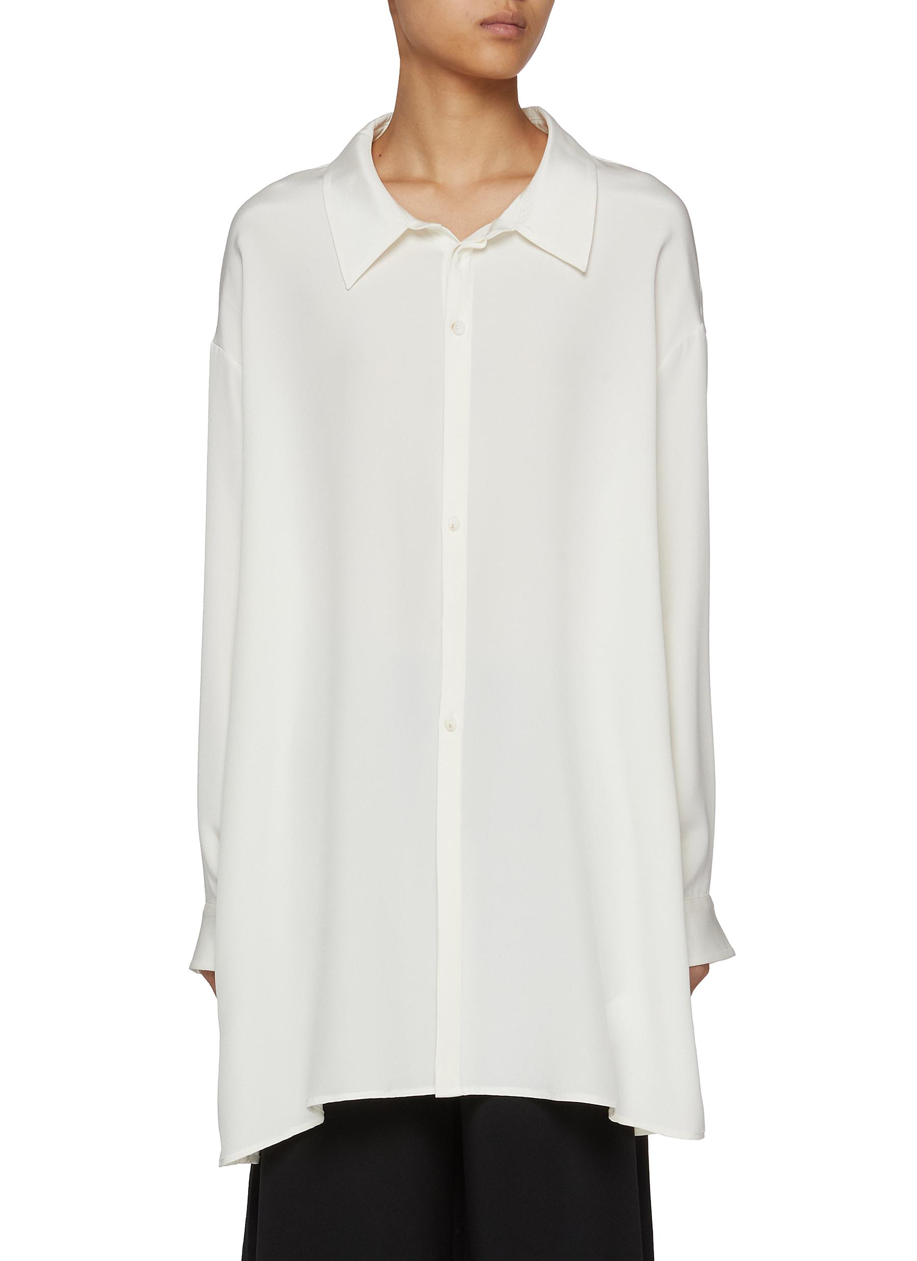 Spread Collar Silk Blend Shirt