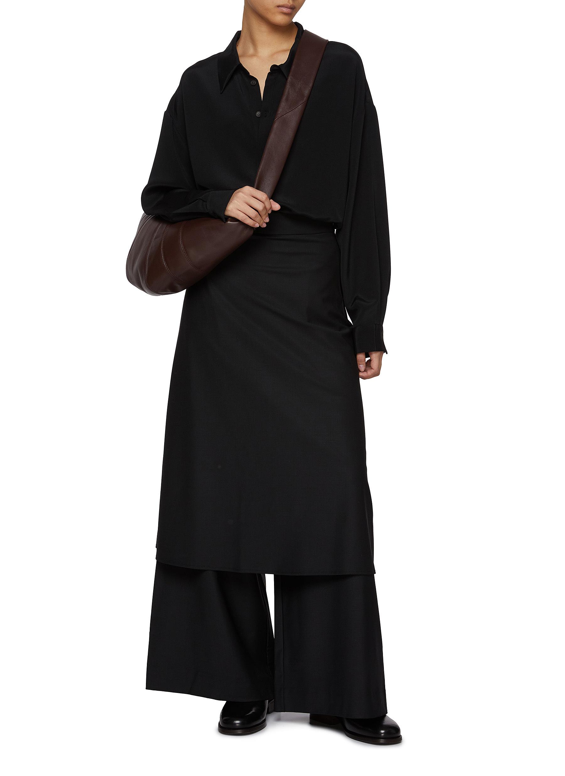 Spread Collar Silk Blend Shirt - Thumbnail 2
