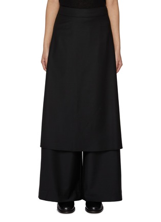 Main View - Click To Enlarge - RUOHAN - Layered Virgin Wool Blend Skirt Pants