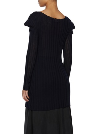 Back View - Click To Enlarge - RUOHAN - Vania Boat Neck Cashmere Long Top