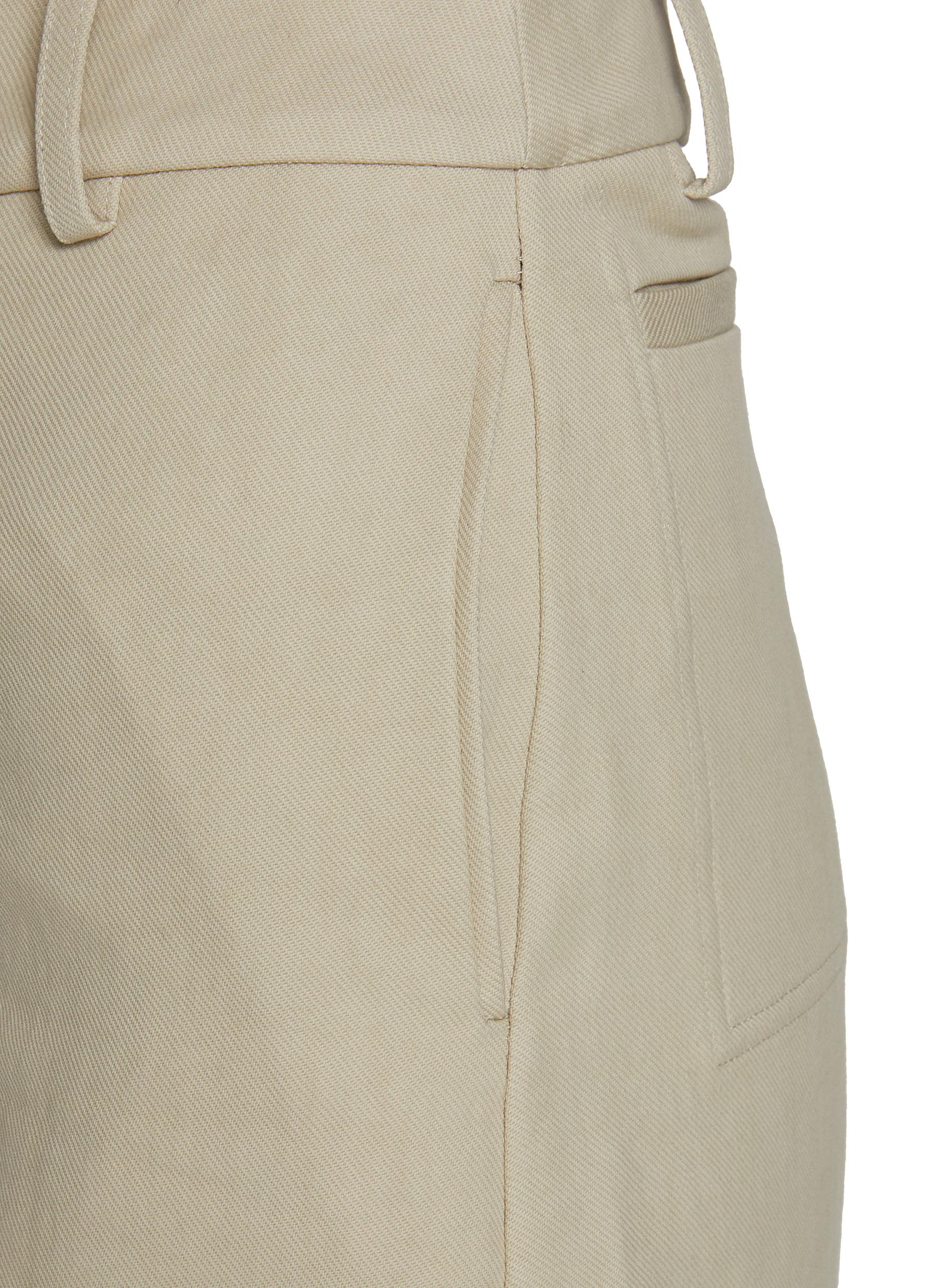 Diagnal Cotton Pants - Thumbnail 4